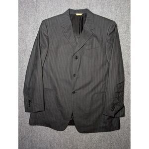 Vintage Donna Karan Signature 100% Wool Pinstripe Blazer Men's Size 44/38‎ Reg